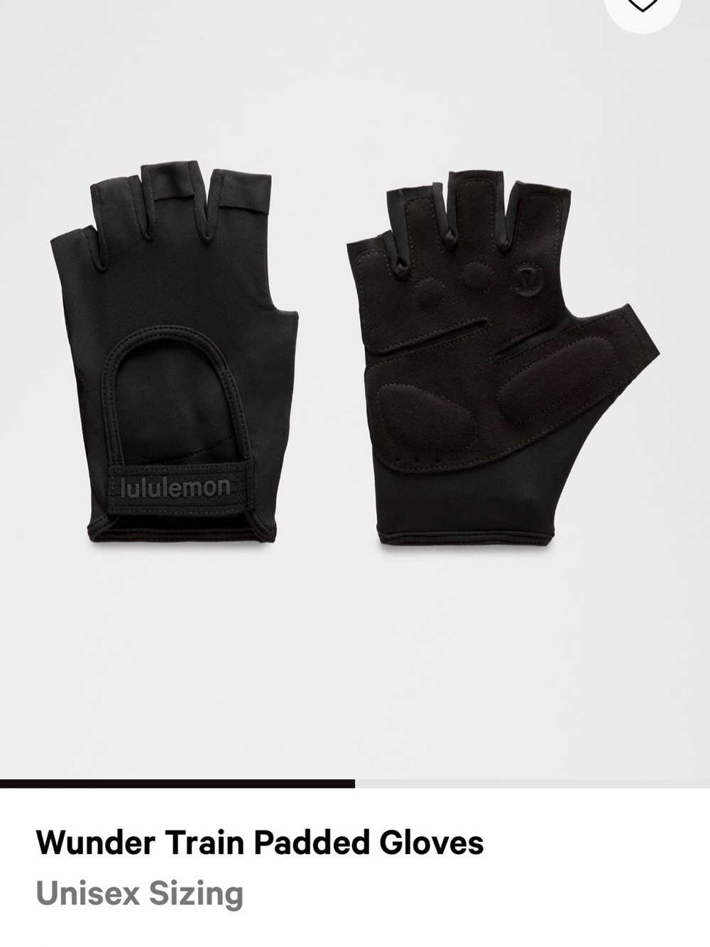 lululemon athletica Wunder Train Padded Fingerless Gloves - Black